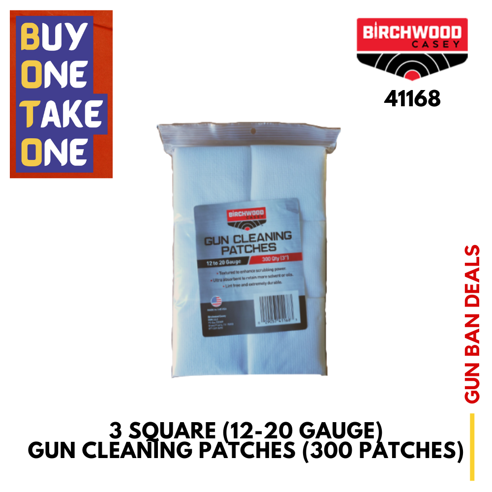3 SQUARE (12-20 GAUGE) GUN CLEANING PATCHES (300 PATCHES)