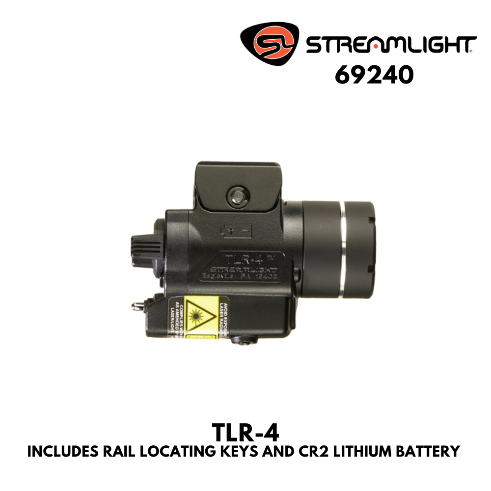 TLR-4 INCLUDES RAIL LOCATING KEYS AND CR2 LITHIUM BATTERY
