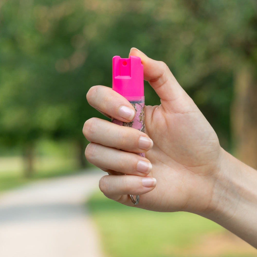 PINK CAMO KEY RING IN SMALL CLAM