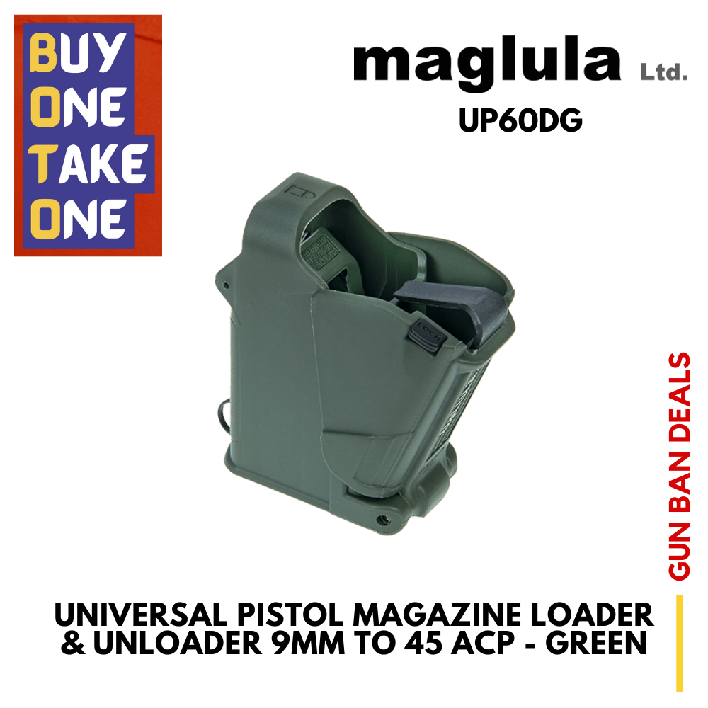 UNIVERSAL PISTOL MAGAZINE LOADER & UNLOADER 9MM TO 45 ACP - GREEN