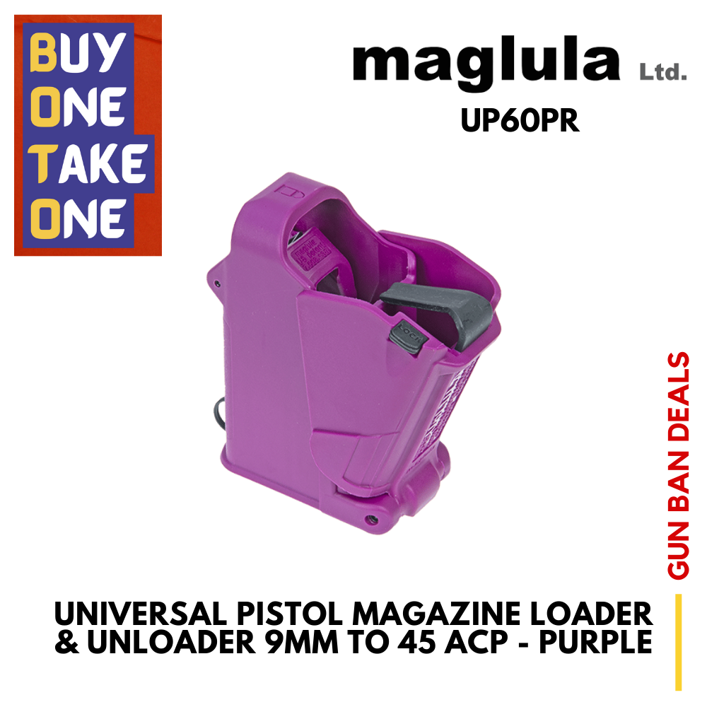 UNIVERSAL PISTOL MAGAZINE LOADER & UNLOADER 9MM TO 45 ACP - PURPLE