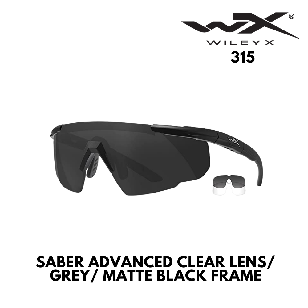 SABER ADVANCED CLEAR LENS/GREY/ MATTE BLACK FRAME