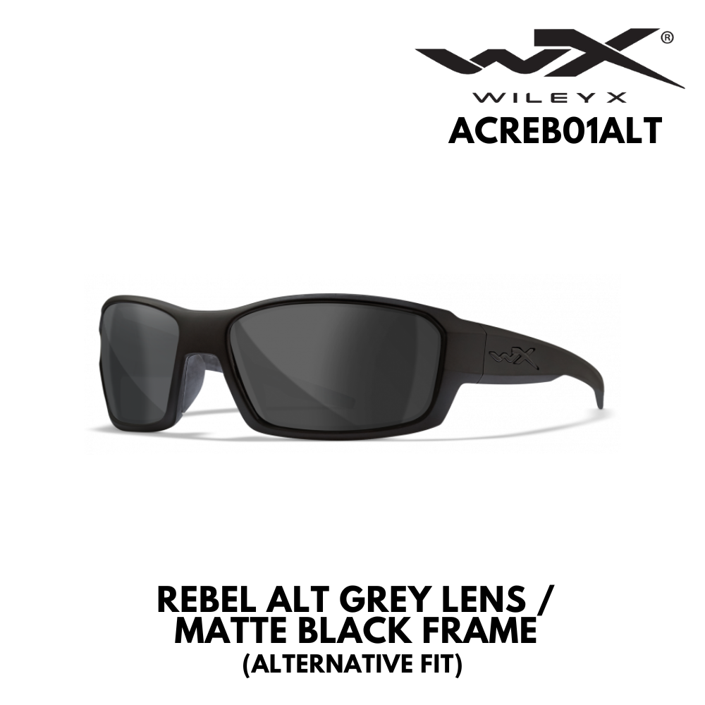 REBEL ALT GREY LENS / MATTE BLACK FRAME (ALTERNATIVE FIT)