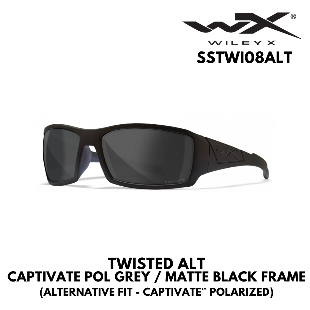 TWISTED ALT CAPTIVATE POL GREY / MATTE BLACK FRAME (ALTERNATIVE FIT - CAPTIVATE™ POLARIZED)