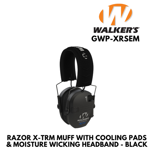 RAZOR X-TRM MUFF WITH COOLING PADS & MOISTURE WICKING HEADBAND - BLACK